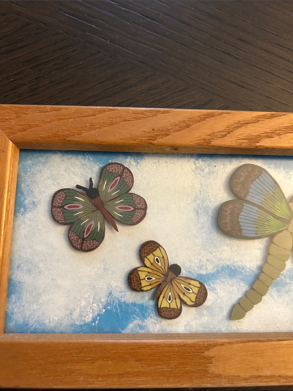 Vintage Dragonfly & Butterfly Wall Art GORGEOUS 11x5 - Picture 6 of 8